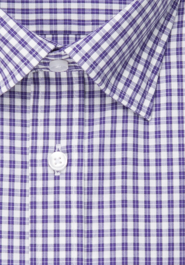 Bügelfreies Popeline Business Hemd in Shaped mit Covered-Button-Down-Kragen in Lila |  Seidensticker Onlineshop