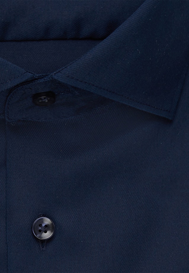 Non-iron Twill Business Shirt in Slim with Kent-Collar in Dark Blue |  Seidensticker Onlineshop