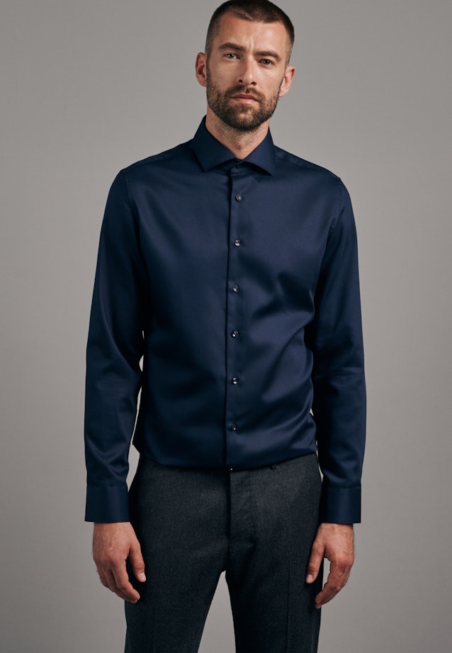 Slim Chemise Business Uni in Bleu Foncé |  Seidensticker Onlineshop