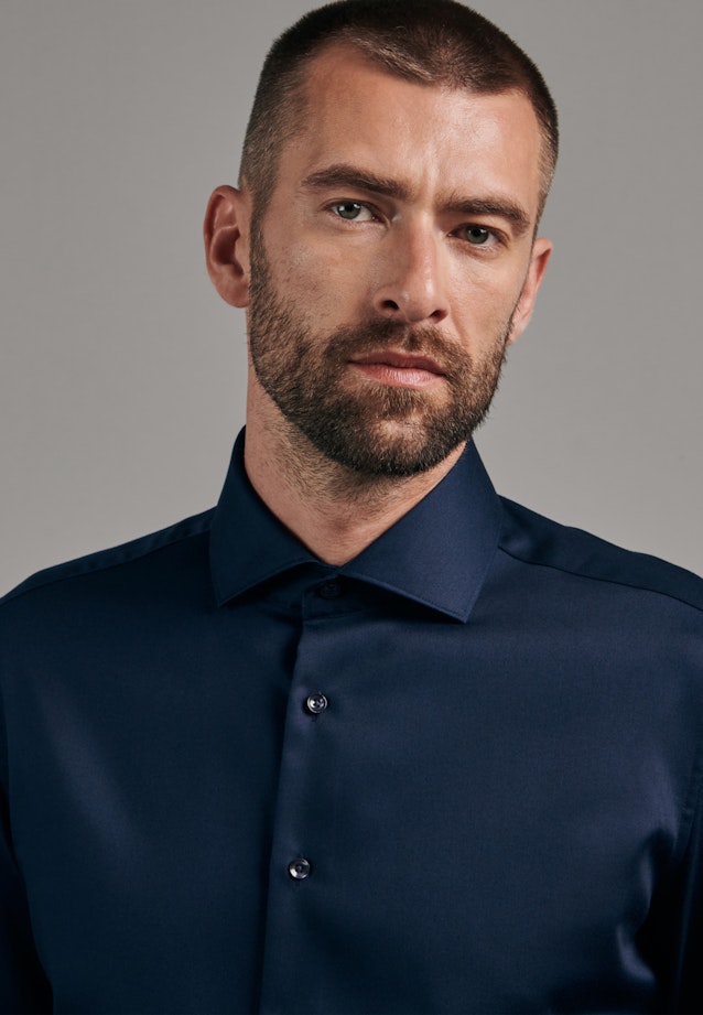Slim Business Hemd Uni in Dunkelblau |  Seidensticker Onlineshop