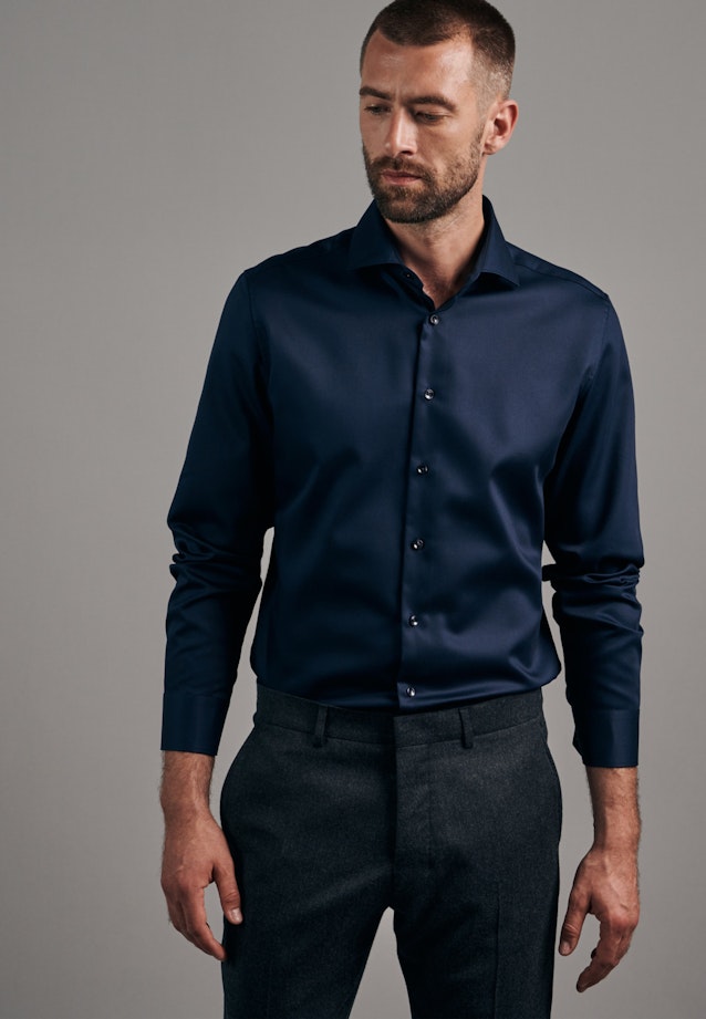 Slim Business Hemd Uni in Dunkelblau |  Seidensticker Onlineshop