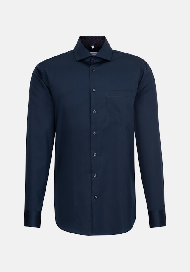 Non-iron Twill Business Shirt in Regular with Kent-Collar in Dark Blue |  Seidensticker Onlineshop