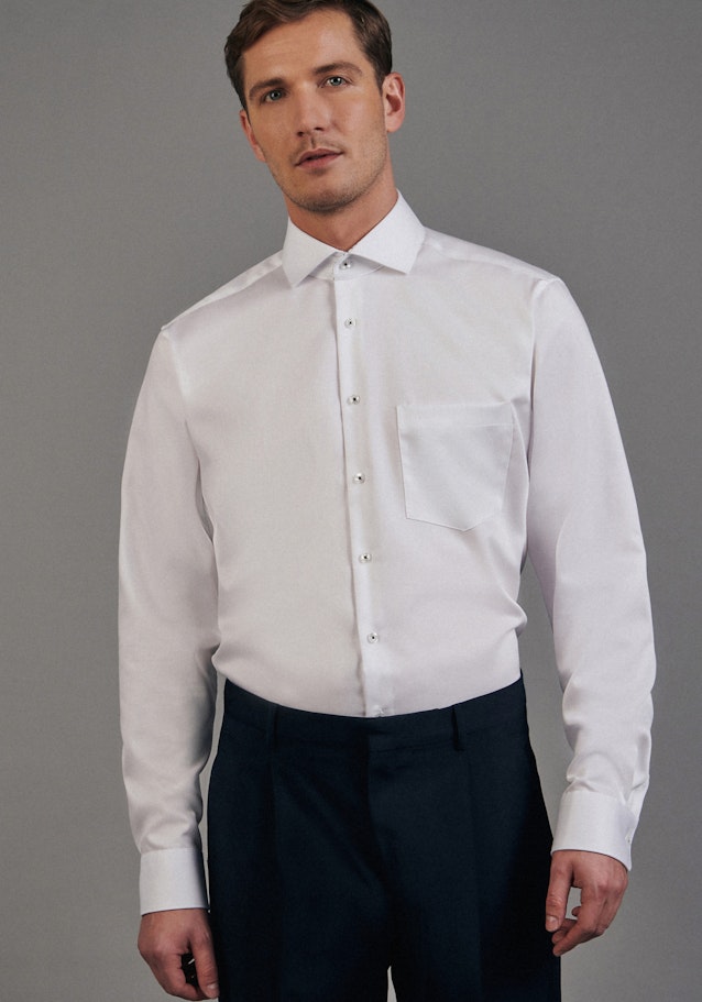 Non-iron Twill Business Shirt in Regular with Kent-Collar in White |  Seidensticker Onlineshop