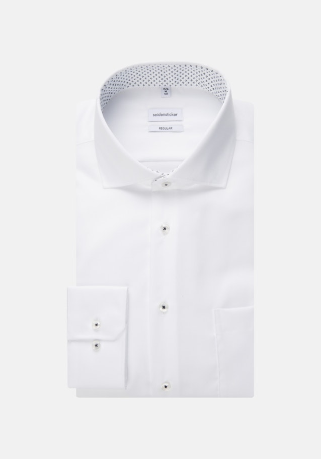 Bügelfreies Twill Business Hemd in Regular mit Kentkragen in Weiß |  Seidensticker Onlineshop