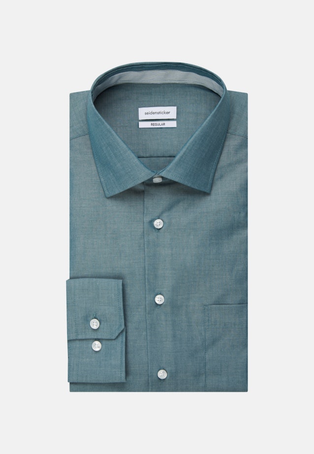 Non-iron Chambray Business Shirt in Regular with Kent-Collar in Green |  Seidensticker Onlineshop