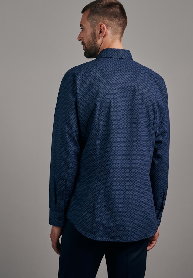 Slim Business Hemd Druck in Dunkelblau |  Seidensticker Onlineshop
