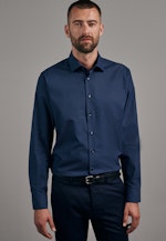 Slim Business Hemd Druck in Dunkelblau |  Seidensticker Onlineshop