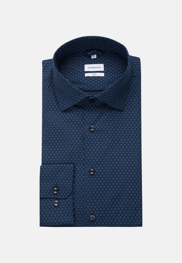 Slim Business Hemd Druck in Dunkelblau |  Seidensticker Onlineshop