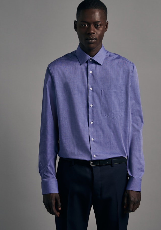 Regular Business Shirt Uni in Medium Blue | Seidensticker Onlineshop