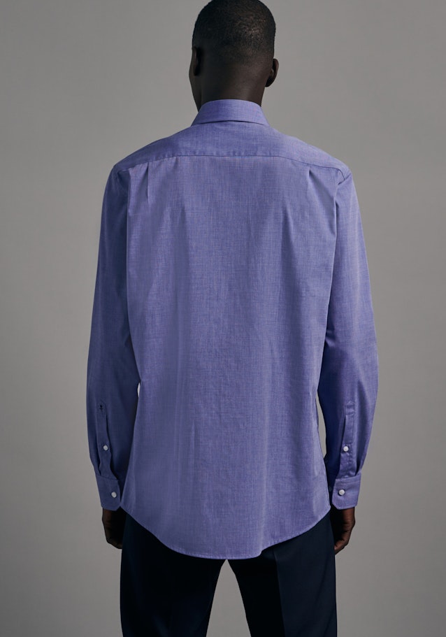 Non-iron Fil a fil Business overhemd in Regular with Kentkraag in Middelmatig Blauw |  Seidensticker Onlineshop