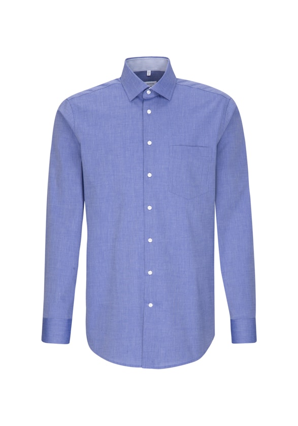 Non-iron Fil a fil Business Shirt in Regular with Kent-Collar in Medium Blue |  Seidensticker Onlineshop