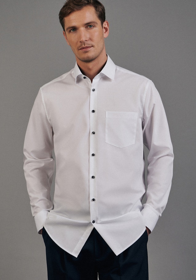 Chemise Business Regular Fil à fil Col Kent in Blanc |  Seidensticker Onlineshop