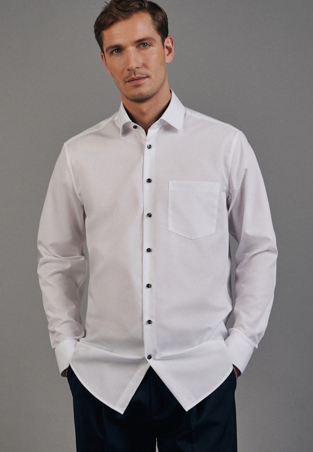 Non-iron Fil a fil Business Shirt in Regular with Kent-Collar in White |  Seidensticker Onlineshop