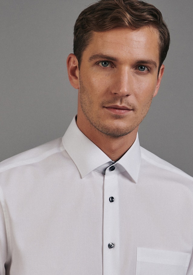 Chemise Business Regular Fil à fil Col Kent in Blanc |  Seidensticker Onlineshop