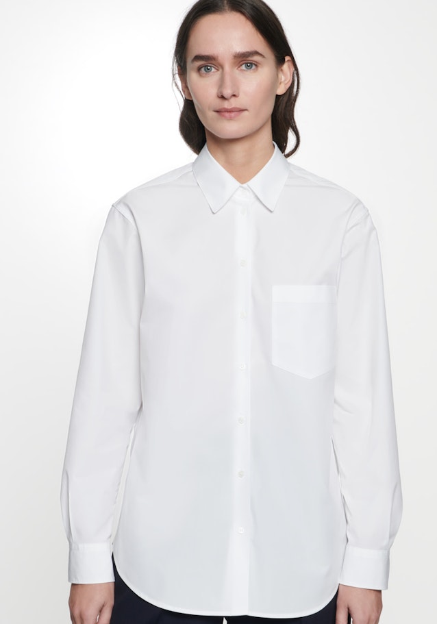 Popeline Shirtblouse in Wit |  Seidensticker Onlineshop
