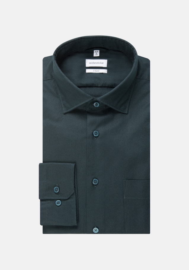 Bügelleichtes Twill Business Hemd in X-Slim mit Kentkragen in Grün |  Seidensticker Onlineshop