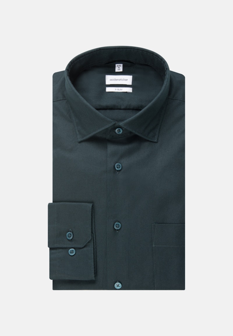 Easy-iron Twill Business overhemd in X-Slim with Kentkraag