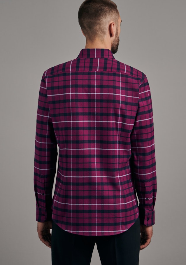 Flanell Business Hemd in Shaped mit Button-Down-Kragen in Rosa/Pink |  Seidensticker Onlineshop