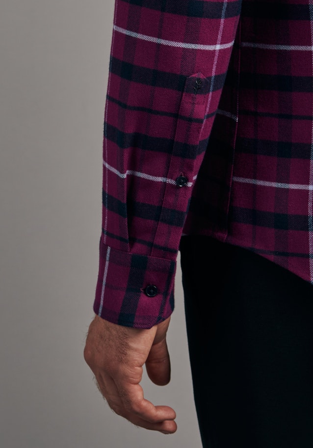 Chemise Business Shaped Flanelle Col Boutonné in Rose Fuchsia |  Seidensticker Onlineshop