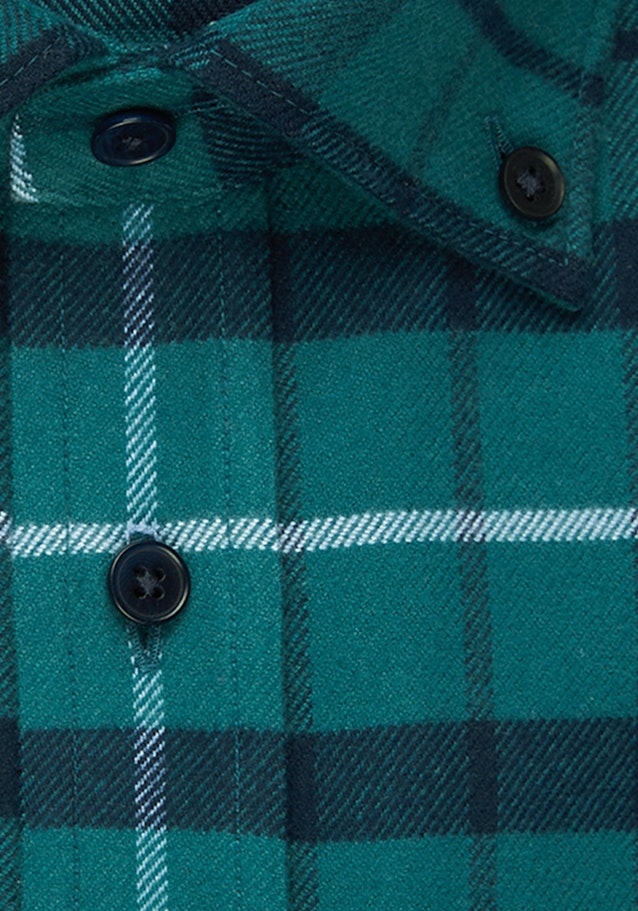 Flanell Business Hemd in Shaped mit Button-Down-Kragen in Grün |  Seidensticker Onlineshop