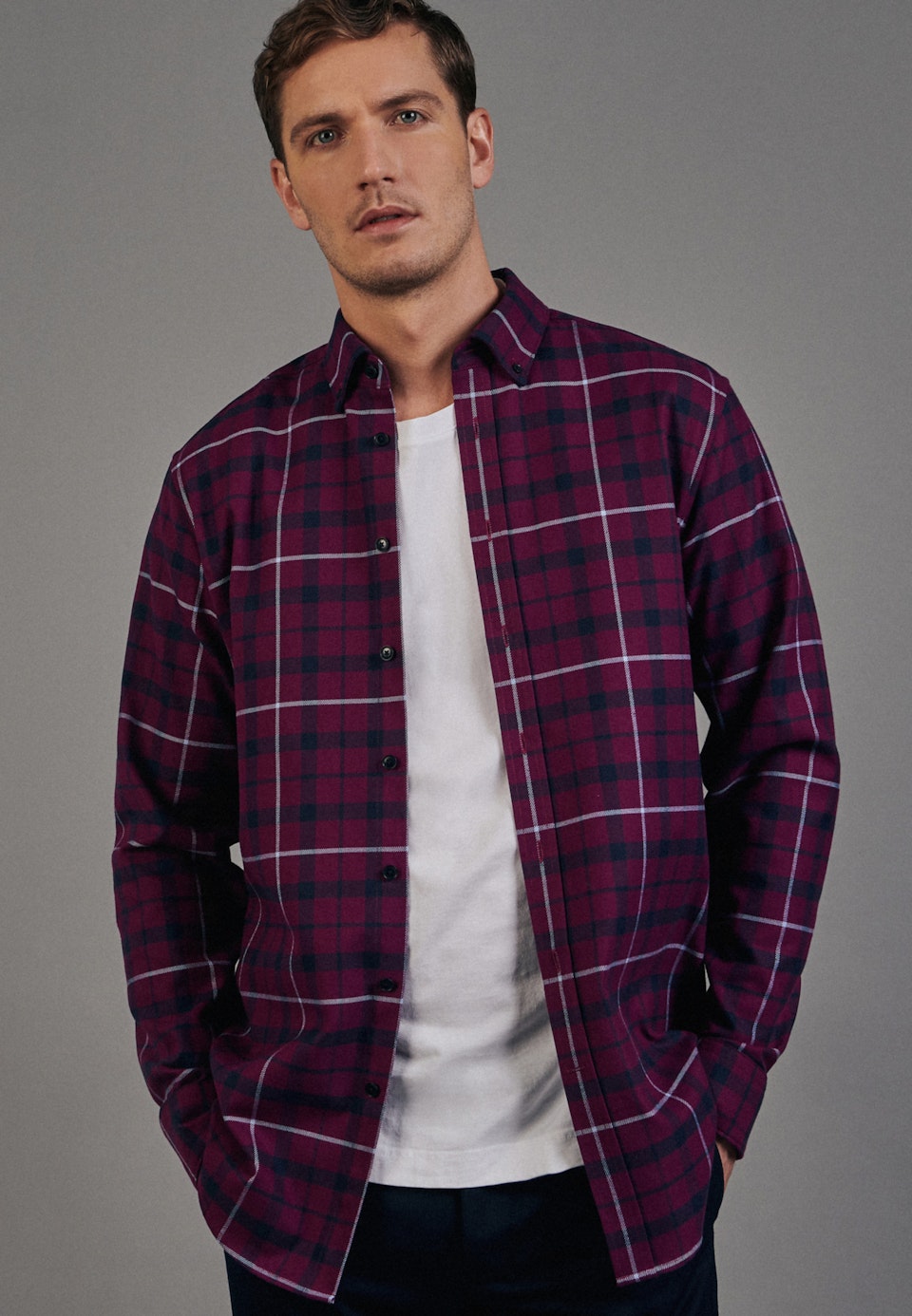 Business Hemd in Regular mit Button-Down-Kragen in Rosa/Pink | Seidensticker Onlineshop
