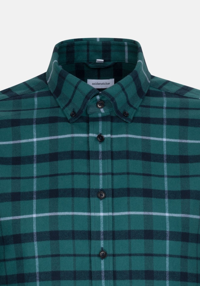 Chemise Business Regular Flanelle Col Boutonné in Vert |  Seidensticker Onlineshop