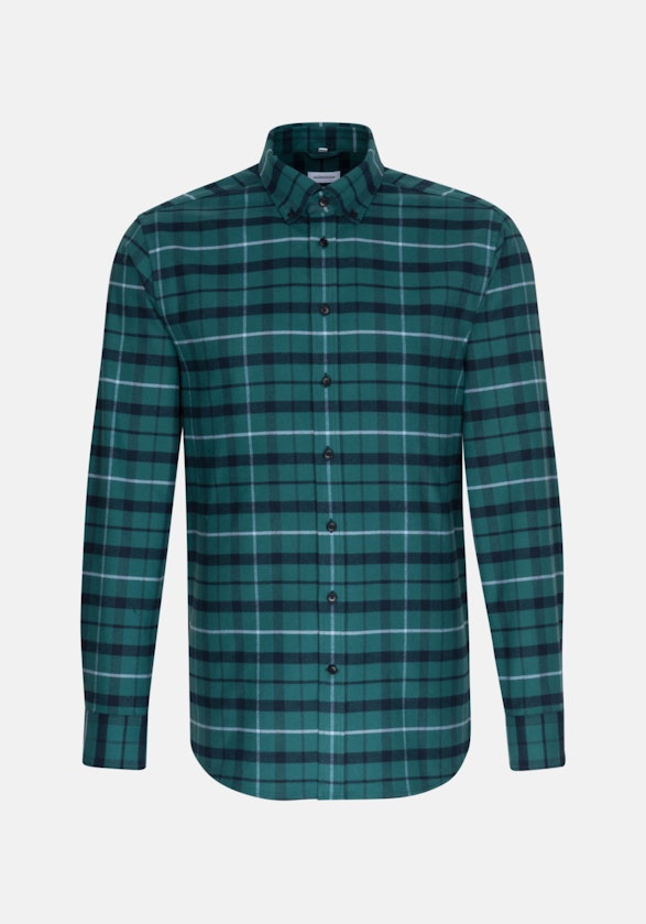 Business Shirt in Regular with Button-Down-Collar in Green |  Seidensticker Onlineshop