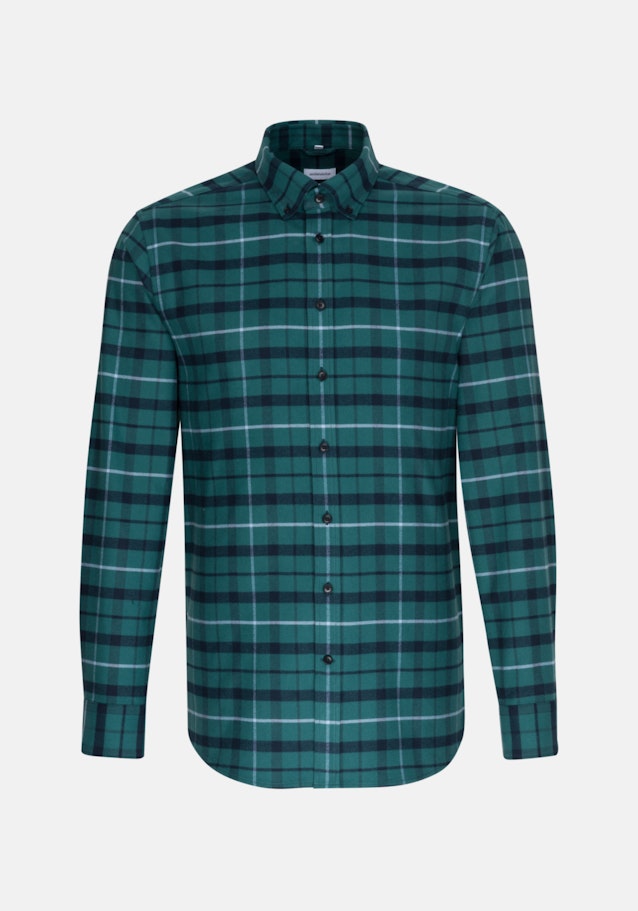 Flanell Business Hemd in Regular mit Button-Down-Kragen in Grün |  Seidensticker Onlineshop