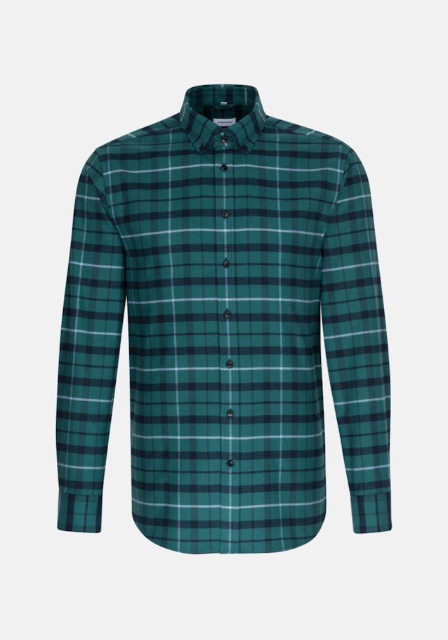 Chemise Business Regular Flanelle Col Boutonné in Vert |  Seidensticker Onlineshop