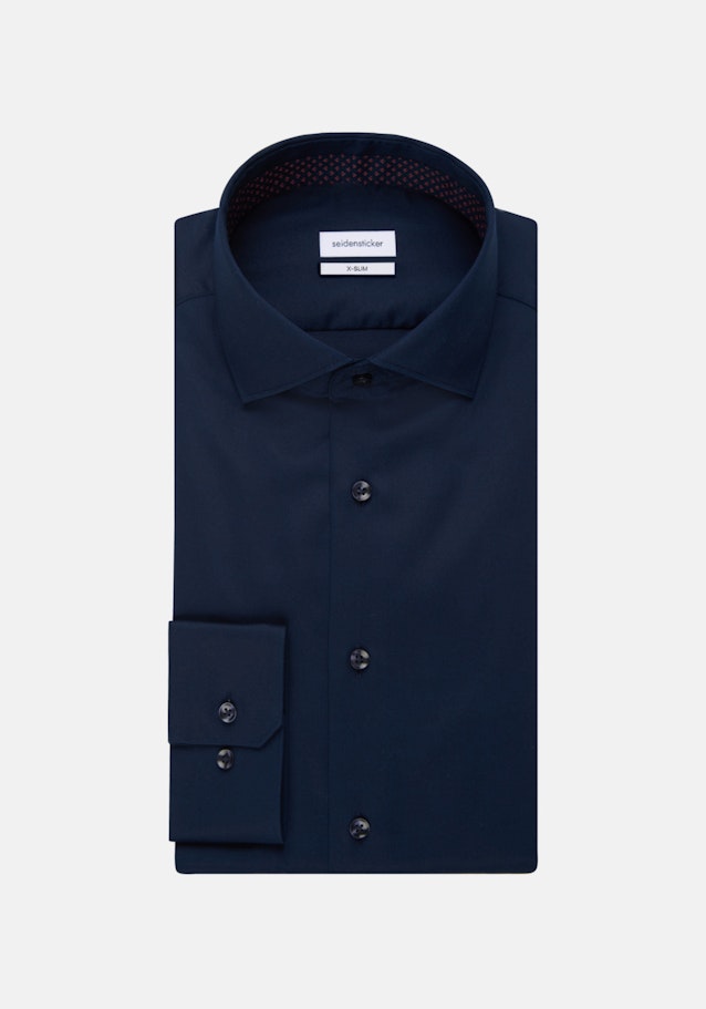 Non-iron Twill Business overhemd in X-Slim with Kentkraag in Donkerblauw |  Seidensticker Onlineshop