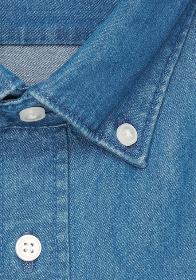 Business Shirt in Slim with Button-Down-Collar in Medium Blue |  Seidensticker Onlineshop