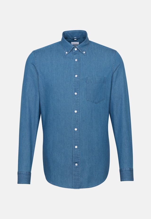 Slim Business Hemd Uni in Mittelblau |  Seidensticker Onlineshop