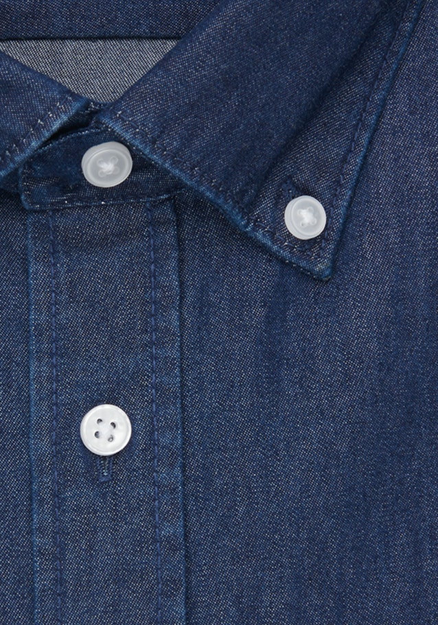 Denim Business Hemd in Slim mit Button-Down-Kragen in Dunkelblau |  Seidensticker Onlineshop