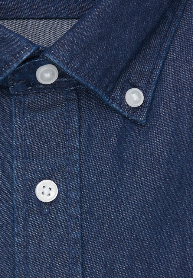 Denim Business Hemd in Slim mit Button-Down-Kragen in Dunkelblau |  Seidensticker Onlineshop