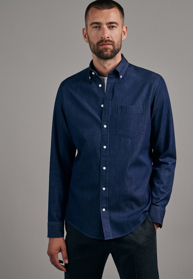 Slim Business Hemd Uni in Dunkelblau |  Seidensticker Onlineshop