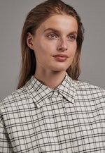 Oversized fit Longbluse Karo in Ecru |  Seidensticker Onlineshop