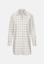 Oversized fit Longbluse Karo in Ecru |  Seidensticker Onlineshop