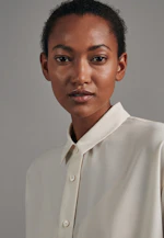 Oversized fit Longbluse Uni in Ecru |  Seidensticker Onlineshop