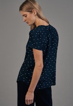 Regular Shirtbluse Punkte in Dunkelblau |  Seidensticker Onlineshop