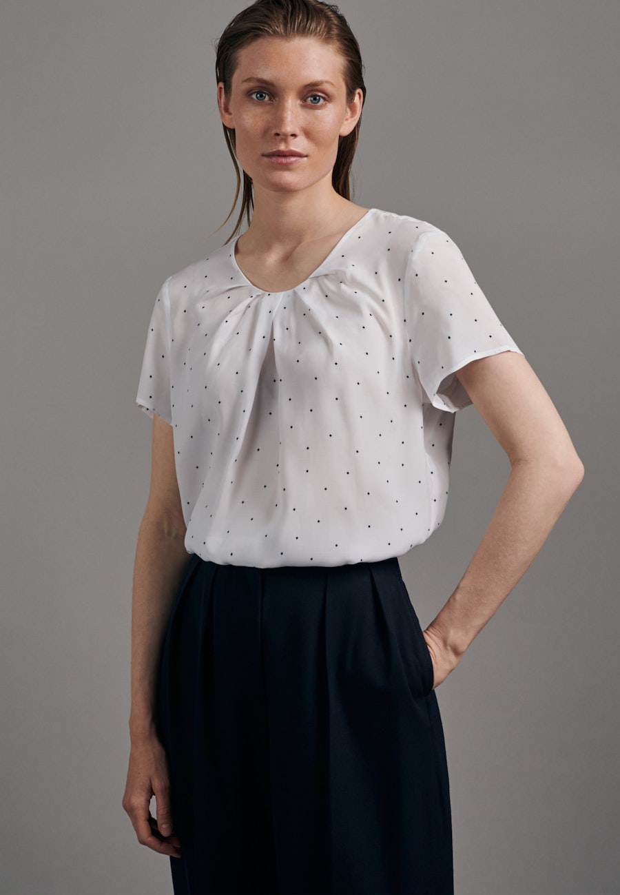Rundhals Shirtbluse Regular fit in Weiß |  Seidensticker Onlineshop
