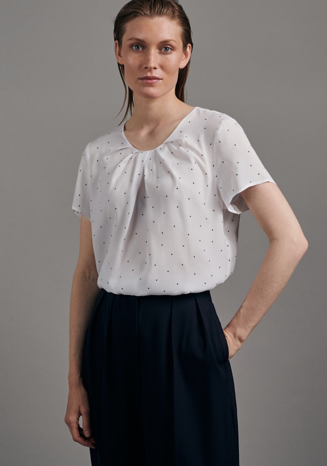 Short sleeve Voile Shirt Blouse in White | Seidensticker Onlineshop