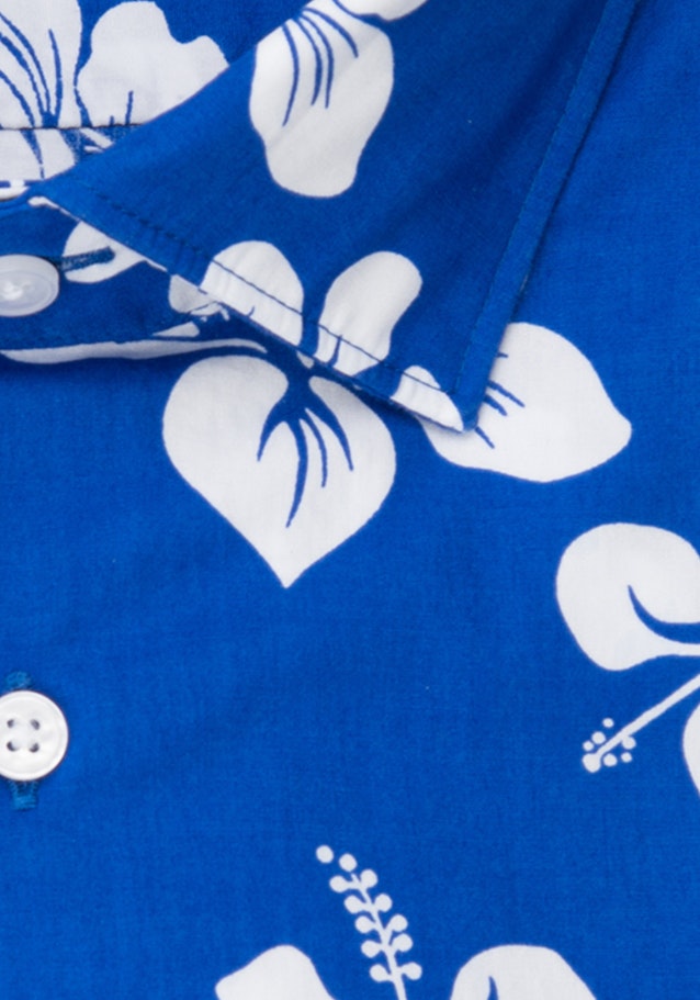 Popeline Kurzarm Business Hemd in Shaped mit Kentkragen in Mittelblau |  Seidensticker Onlineshop