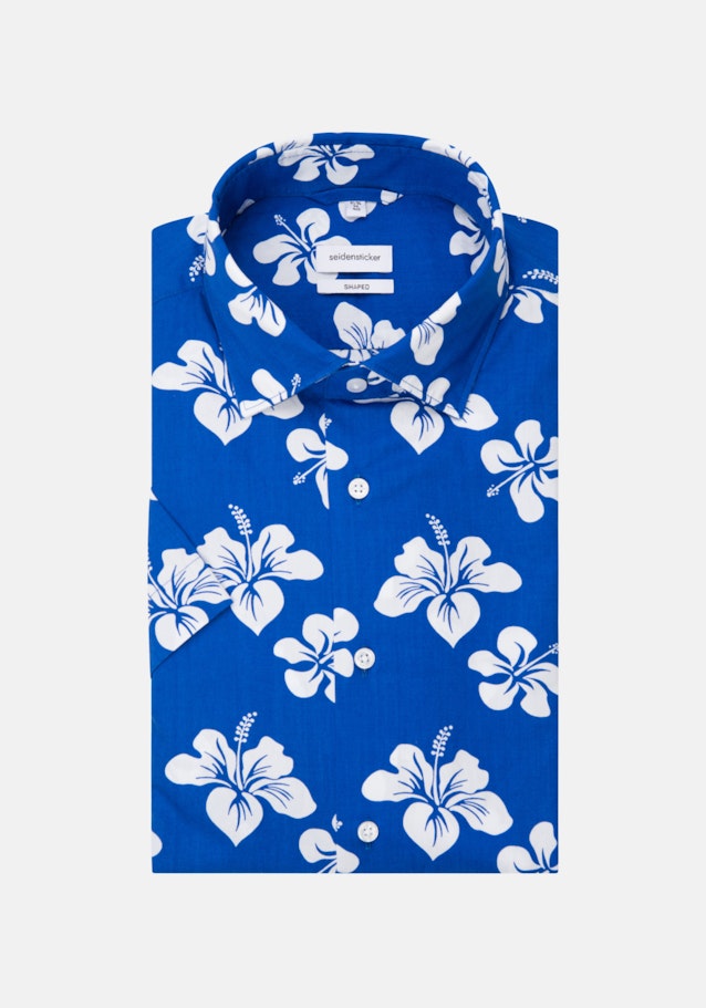 Poplin Short sleeve Business Shirt in Shaped with Kent-Collar in Medium Blue |  Seidensticker Onlineshop