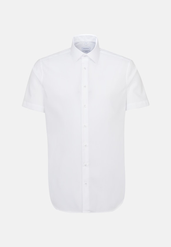 Bügelfreies Popeline Kurzarm Business Hemd in Shaped mit Kentkragen in Weiß |  Seidensticker Onlineshop