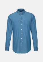 Regular Business Hemd Uni in Mittelblau |  Seidensticker Onlineshop