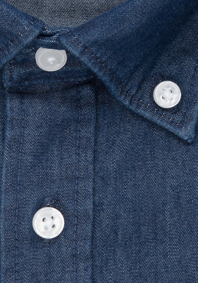 Denim Business Hemd in Regular mit Button-Down-Kragen in Dunkelblau |  Seidensticker Onlineshop