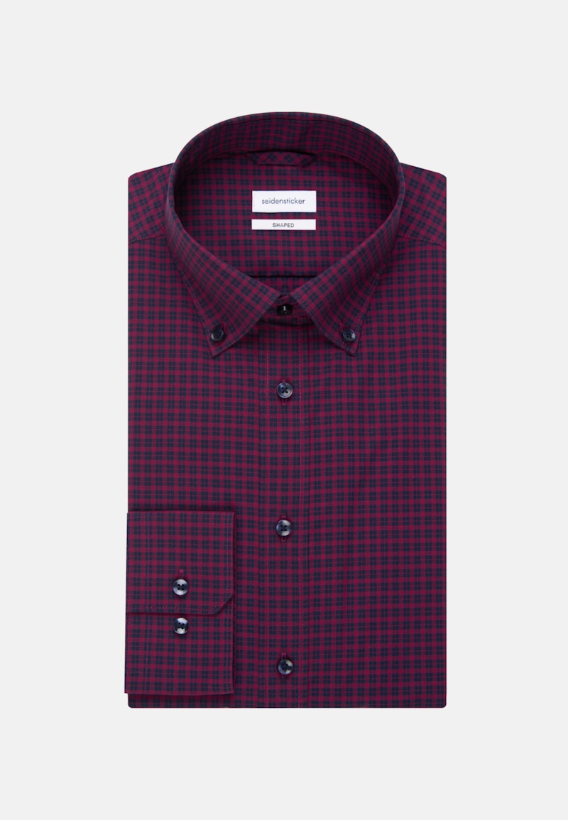Non-iron Popeline Business overhemd in Shaped with Button-Down-Kraag