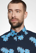 Shaped Business Hemd Floral in Türkis/Petrol |  Seidensticker Onlineshop