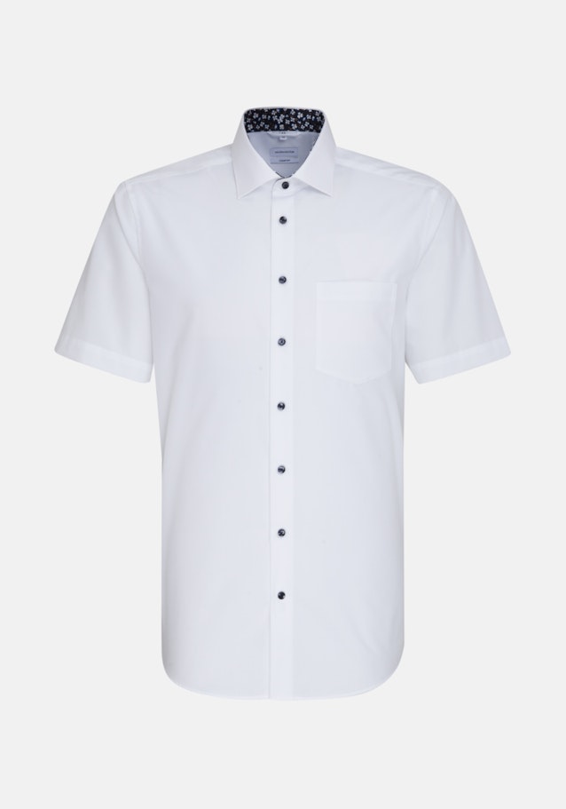Non-iron Popeline Korte mouwen Business overhemd in Comfort with Kentkraag in Wit |  Seidensticker Onlineshop