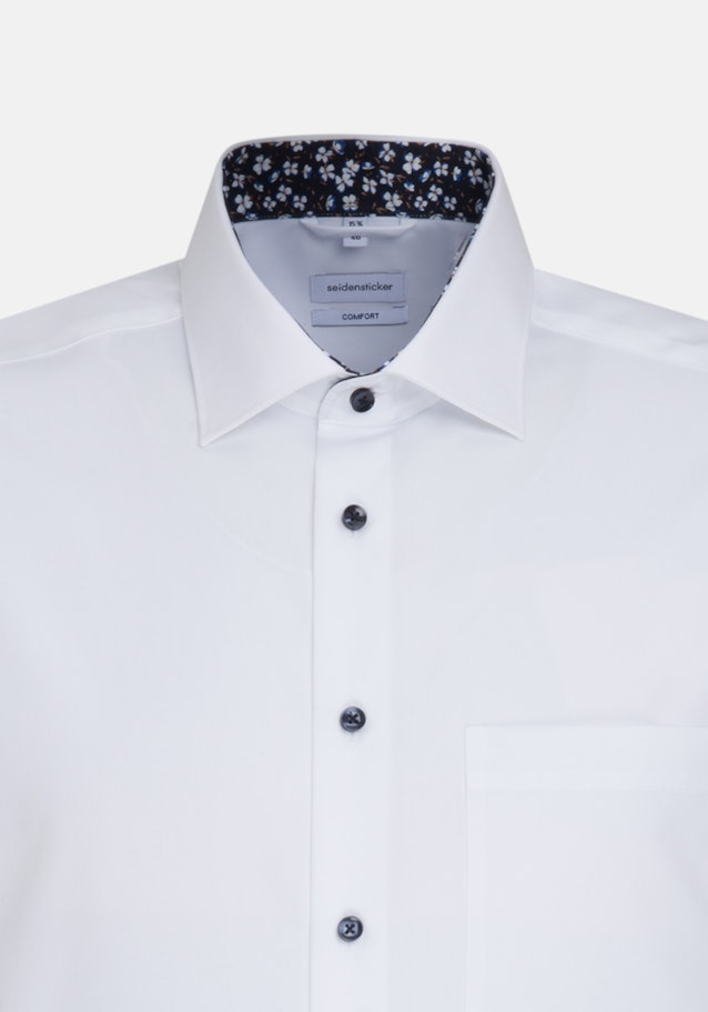 Non-iron Popeline Korte mouwen Business overhemd in Comfort with Kentkraag in Wit |  Seidensticker Onlineshop